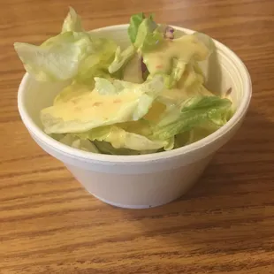 Very small salad.