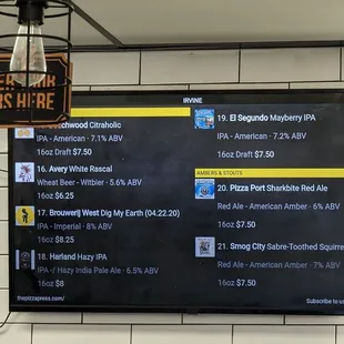 El Segundo Mayberry IPA clearly priced at $7.50.