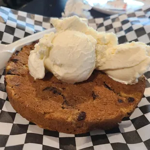 Fresh Baked Cookie with ice cream