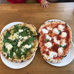 Spinach and artichoke, and Margherita