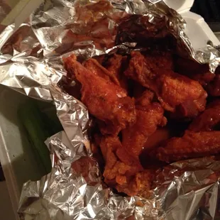 Hot buffalo wings were great