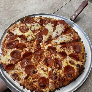 Pepperoni pizza with extra cheese