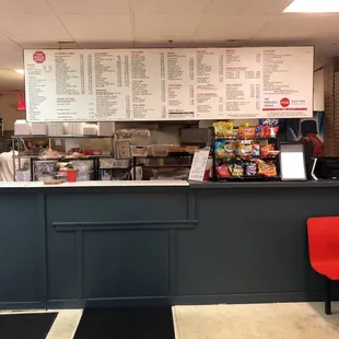 the counter and seating area