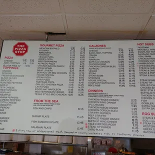 Menu 1/2 as of 7/2018