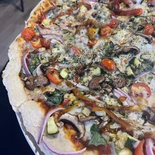 Our veggie pizzas with house prepped topping none can compare if you're serious about vegging out!