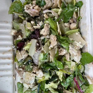 Breaking fast with the Chicken Med Salad, my fave!