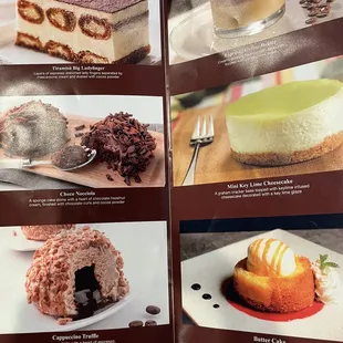 Dessert menu from the pub. Highly recommend the butter cake!