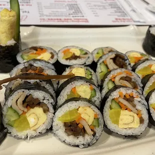 Kimbap, $9. Lunch with Matriarch on the last day of calendar. 6/14/22. It was just ok.