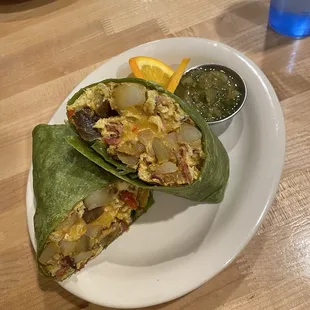 Bacon breakfast burrito
