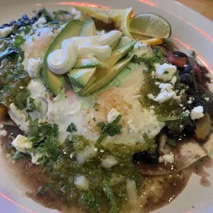 Huevos Rancheros with their fresh green salsa. AMAZING.