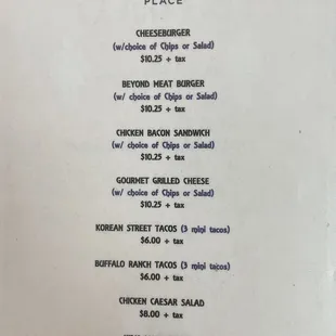 Kitchen pretty limited during Covid