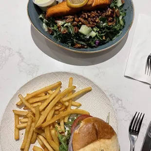 Kale Salmon Salad, Impossible Burger