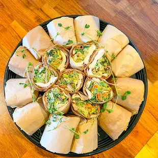 Thai Wrap Catering Platter - available with tofu, chicken, or shrimp