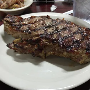 My steak!!! Medium rare, excellant.