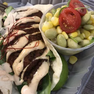 Close up of the fish taco