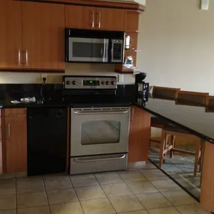Kitchen was a nice size even though stove top needed better cleaning.