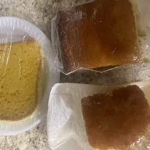 Cornbread and lemon cake