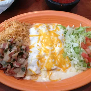 Sour cream chicken enchilada