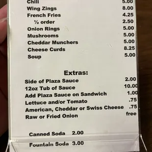 Menu side 2