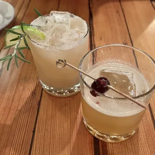 Coconut margarita and whiskey cocktail