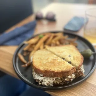 Patty melt with fries