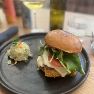 Bfast Sando with potato salad