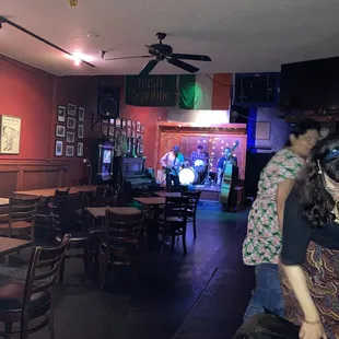 a group of people in a restaurant