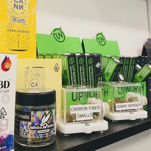 Products and the sniff jars!!!Come take a sniff!