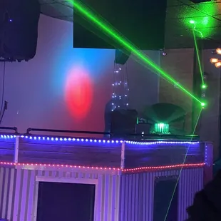 No DJ at DJ Booth because all his 1970&apos;s music is pre-recorded.