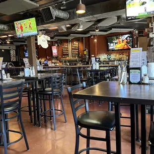 tables and chairs in a restaurant