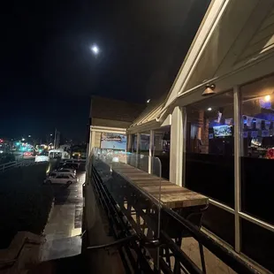 a view of a city at night