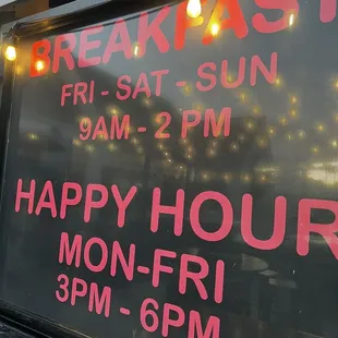 Happy Hour Sign