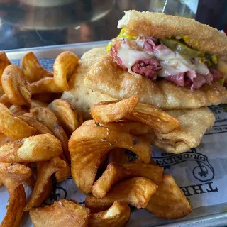 Fry Bread Pastrami Sandwich