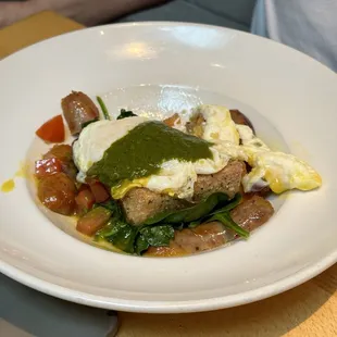 Polenta &amp; Eggs with sausage