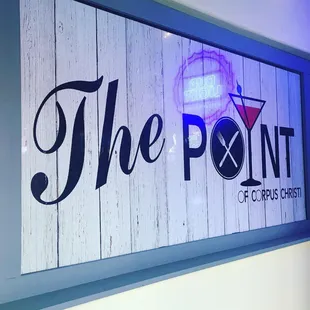 a sign for the point