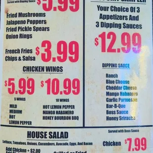 menu