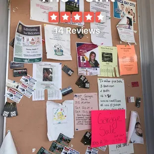 Bulletin Board area in the front