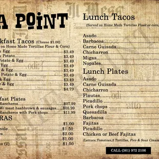 The New Mexican Food Menu