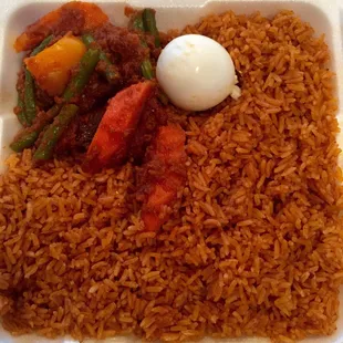 Jolof rice with beef stew