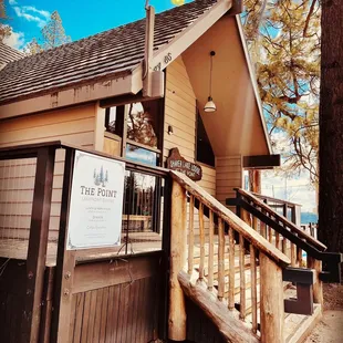 the entrance to the restaurant