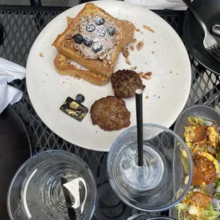 Rosé French toast with sausage