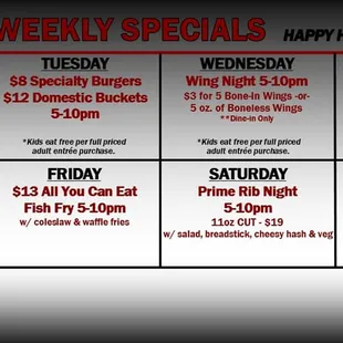 New Weekly Specials updated 3/15/14