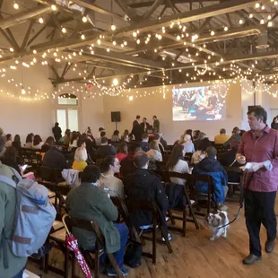 During a Creative Mornings event on Feb 16, 2018.