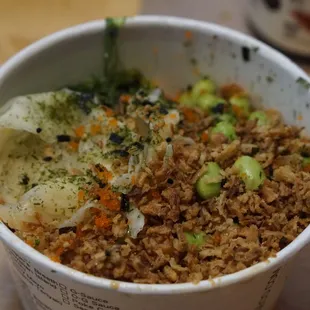 a bowl of rice and vegetables