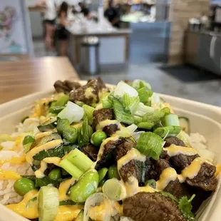 White Rice and Steak Bowl