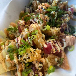 a close up of a bowl of food