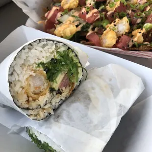 Poke Burrito and Poke Nachos