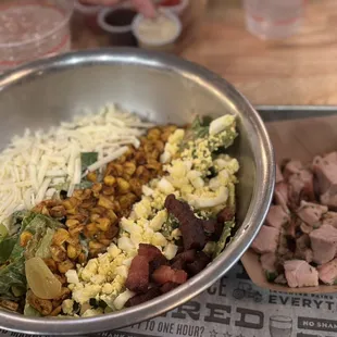 Chipotle Cobb Salad with chopped pork- delicious!