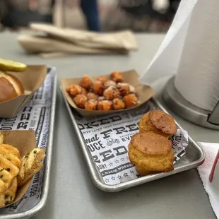 Corn Bread and Sweet Potatoes Tots
