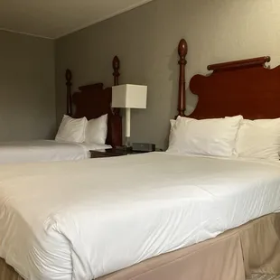 Closer view of the two queen sized beds